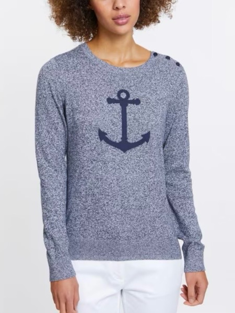 Nautica Anchor Intarsia Knit Sweater Long Sleeve Fisherman Core Size XXL